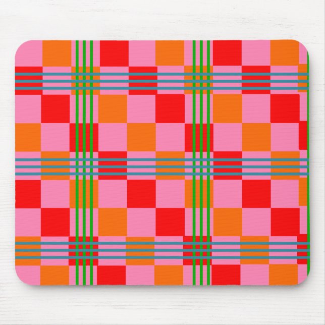 Retro Plaid  Mouse Pad (Front)