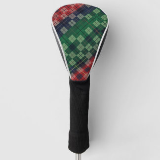 Retro Plaid Pattern- Red, Green, Blue Golf Head Cover