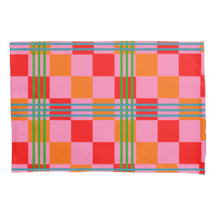Retro Plaid Pillowcase