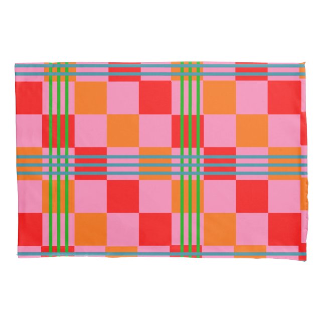 Retro Plaid  Pillowcase (Front)