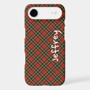 Retro Plaid Red Black Personalised Name