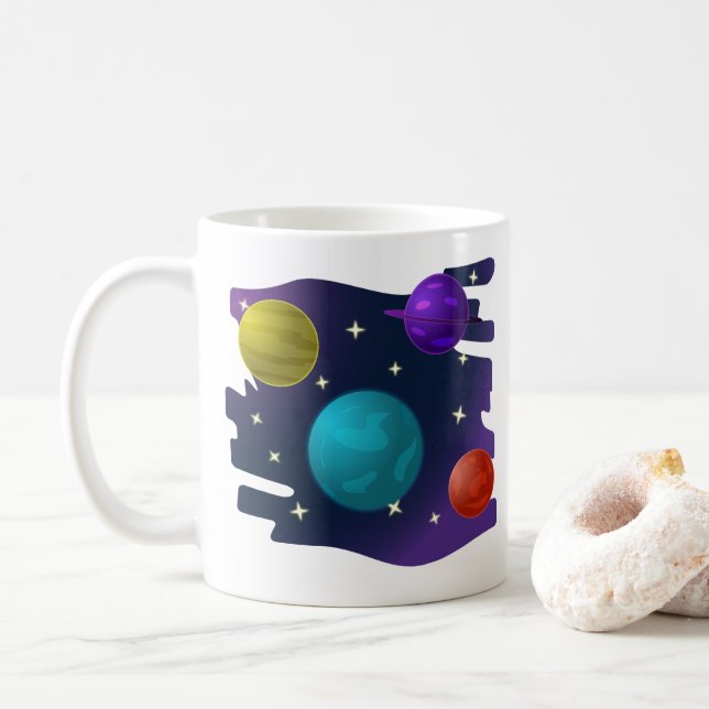 Retro Planets Coffee Mug (With Donut)