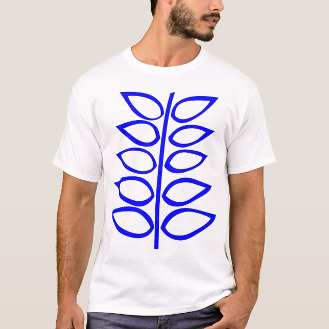Retro Plant - Blue T-Shirt (Front)