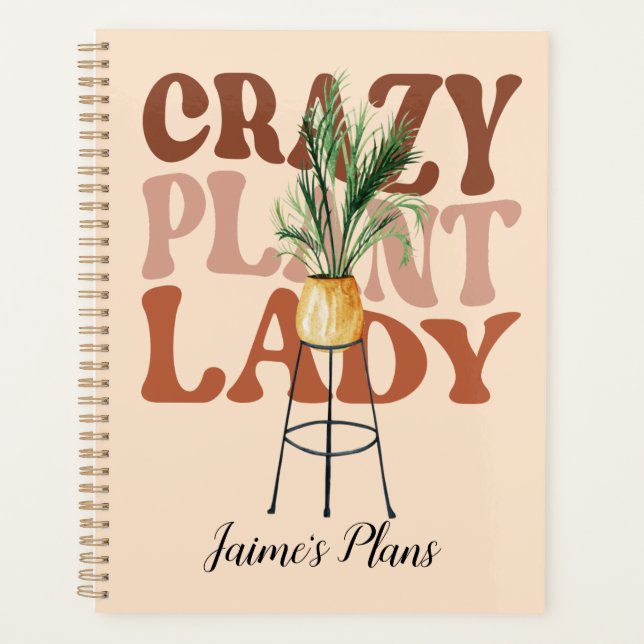 Retro Plant Lady Watercolor Plants Typography  Planner (Front)