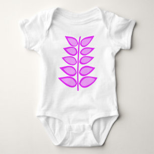 Retro Plant Shades of Magenta Pink Baby Bodysuit