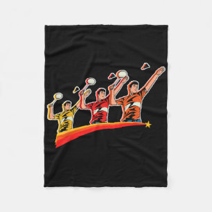 Retro Play Badminton Sport Player Shuttle Fleece Blanket