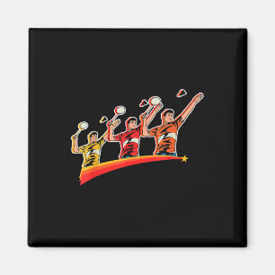 Retro Play Badminton Sport Player Shuttle Magnet