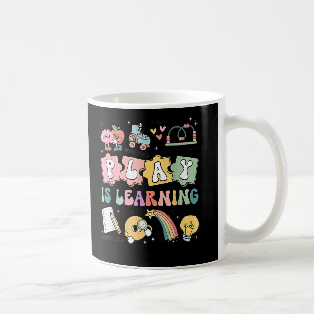 Retro Play Is Learning Kindergarten Teacher Team Coffee Mug (Right)