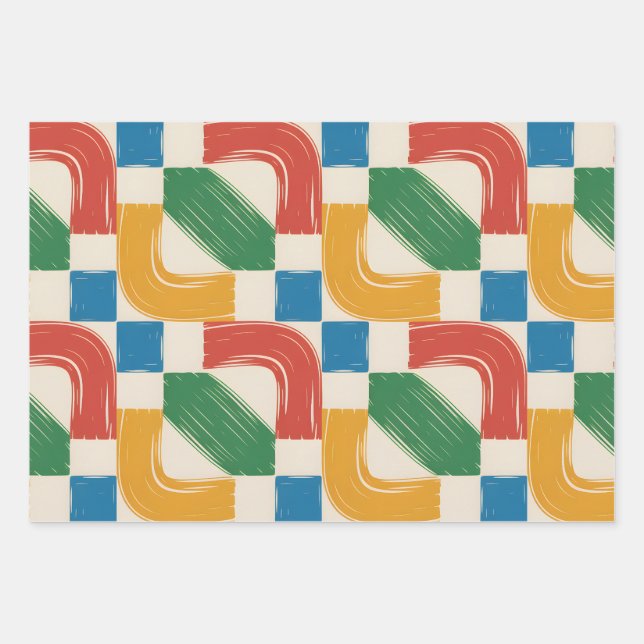 Retro Play Wrapping Paper Sheet (Front)