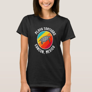 Retro Playa Tortugas Turtle Beach Cancun Vacation T-Shirt