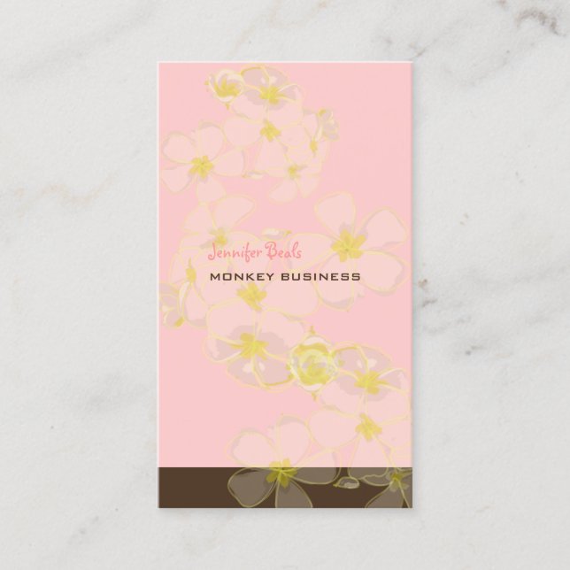 RETRO PLUMERIAS/DIY BACKGROUND COLOR BUSINESS CARD (Front)