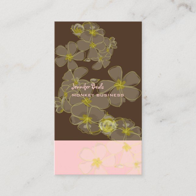 RETRO PLUMERIAS/DIY BACKGROUND COLOR BUSINESS CARD (Front)
