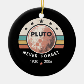 retro pluto never forget ceramic tree decoration