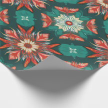 Retro Poinsettia Burst Christmas Pattern