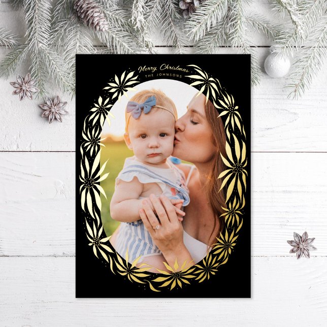 Retro Poinsettia Oval Frame Photo (Creator Uploaded)
