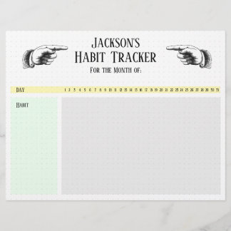 Retro Pointing Hands Habit Tracker