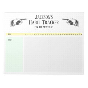 Retro Pointing Hands Habit Tracker Notepad