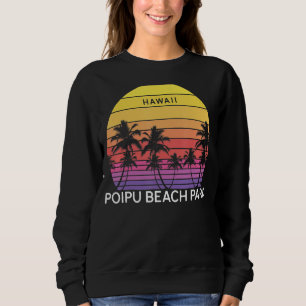 Retro Poipu Beach Park Beach Surf Vintage Palm Ven Sweatshirt