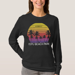 Retro Poipu Beach Park Beach Surf Vintage Palm Ven T-Shirt