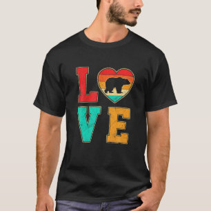 Retro Polar Bear Love Valentines Day Heart Animals T-Shirt