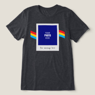 Retro Polaroid Custom Photo Message Rainbow Tri-Blend Shirt