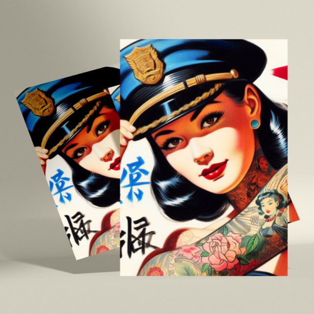 Retro Police Woman Postcard (Creator Uploaded)