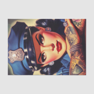 Retro Policewoman Tissue Paper