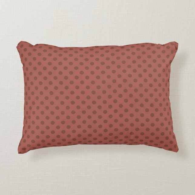 Retro, polka dot brown decorative cushion (Front)