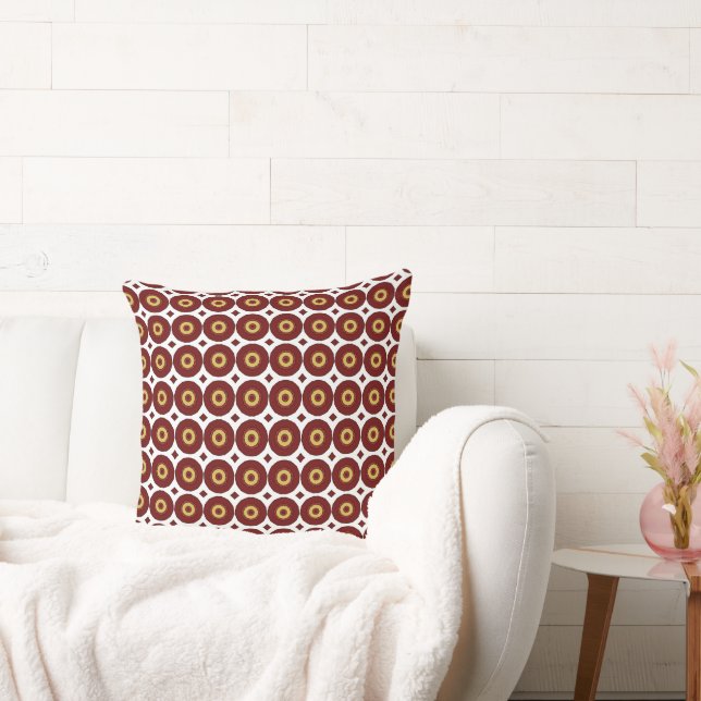 Retro Polka Dot Circle Motif Cushion (Couch)