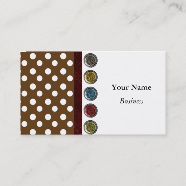 RETRO POLKA DOT DESIGN BUSINESS CARDS (Front)