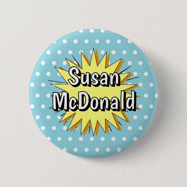 Retro polka dot fifties style 6 cm round badge (Front)