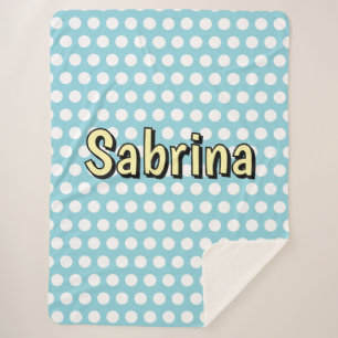 Retro polka dot fifties style sherpa blanket