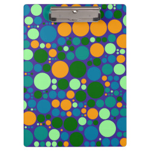 Retro Polka Dot Mosaic Pattern #6 Clipboard