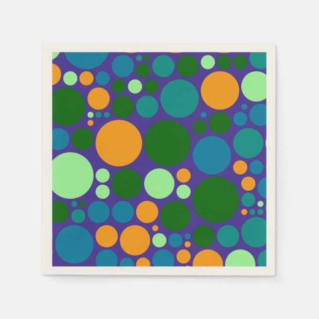 Retro Polka Dot Mosaic Pattern #6 Napkin (Front)