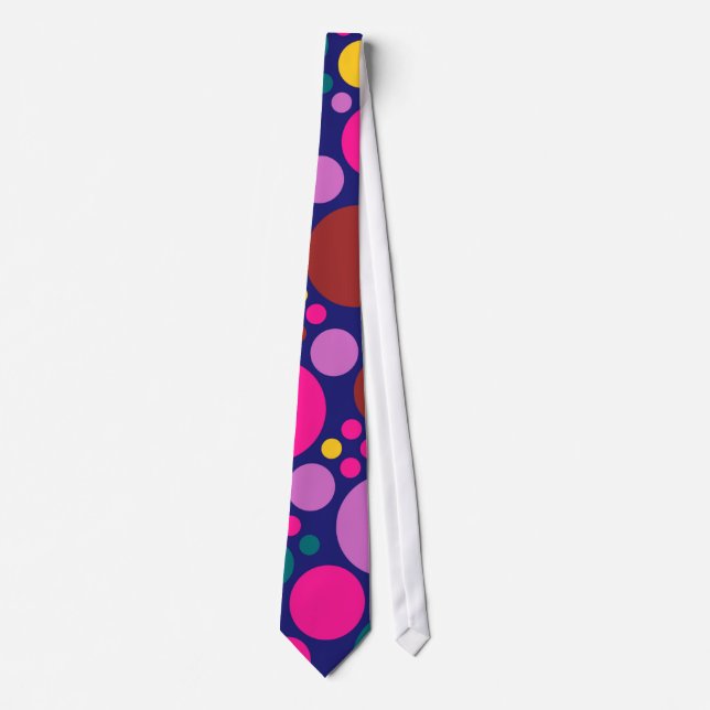 Retro Polka Dot Mosaic Pattern #6 Tie (Front)