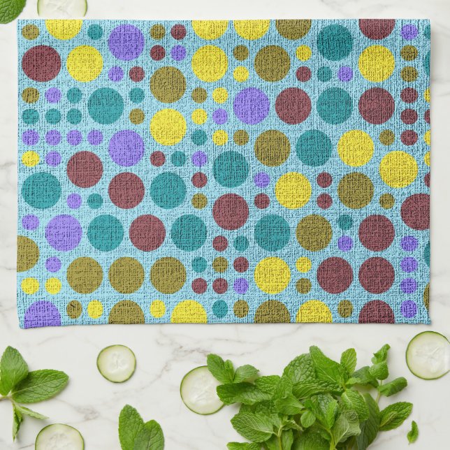 Retro Polka Dot Pattern #9 Tea Towel (Folded)