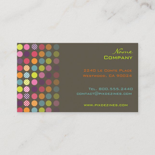 Retro polka dots business card (Front)