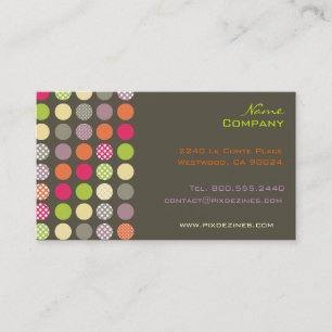 Retro polka dots business card