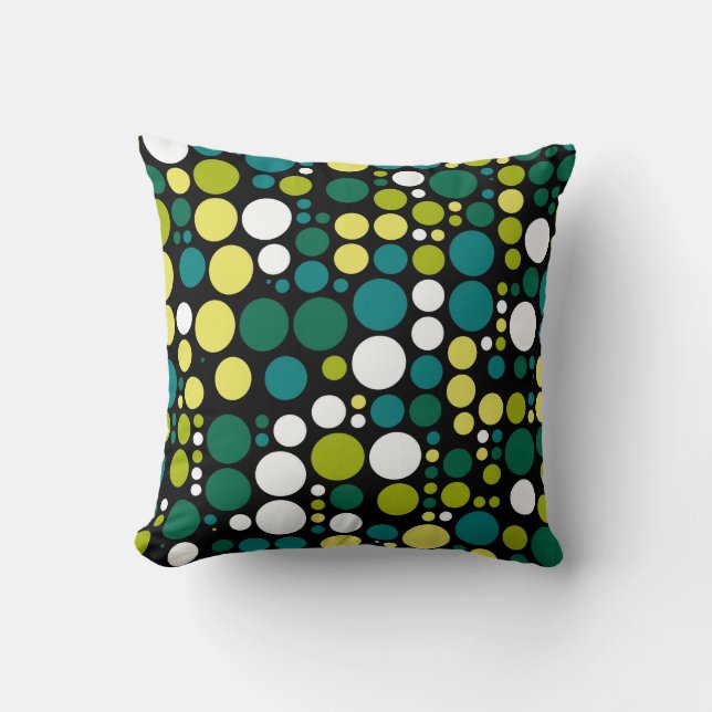 Retro Polka Dots Pattern Cushion (Front)