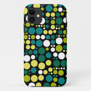 Retro Polka Dots   Yellow Green White Case-Mate iPhone Case