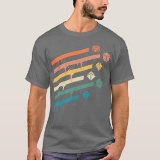 Retro Polyhedral Dice Set Ray Tabletop RPG Addict T-Shirt