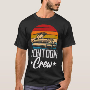 Retro Pontoon Crew Men Funny Boat Captain Boating T-Shirt