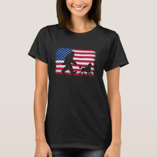 Retro Poodle Dog 4th of July US American Flag Patr T-Shirt