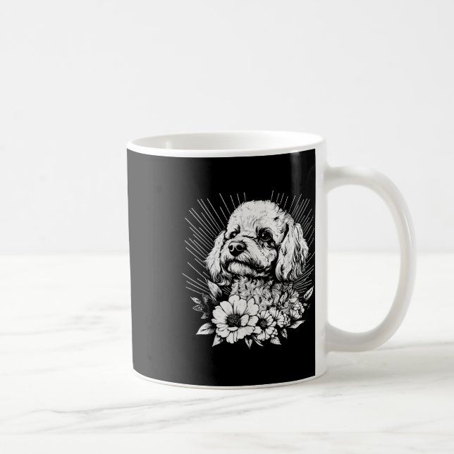 Retro Poodle Dog Lover Tattoo Style  Coffee Mug (Right)