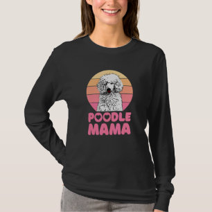 Retro Poodle Mama with heart Cute Poodle T-Shirt