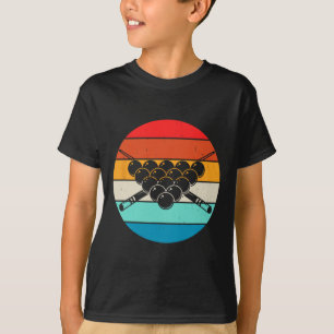 Retro Pool Billiards Design With Cues And T-Shirt
