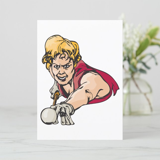 Retro Pool Player Vintage Billiards Sports Invitation (Creator Uploaded)