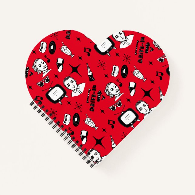 Retro Pop 1950's Style Nostalgic Graphics  Notebook (Front)