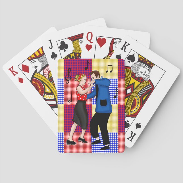 Retro Pop 1950's Style Nostalgic Graphics  Playing Cards (Back)