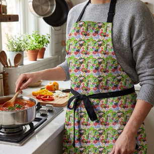 Retro Pop Abstract Doodle Pattern In Vibrant Colou Apron